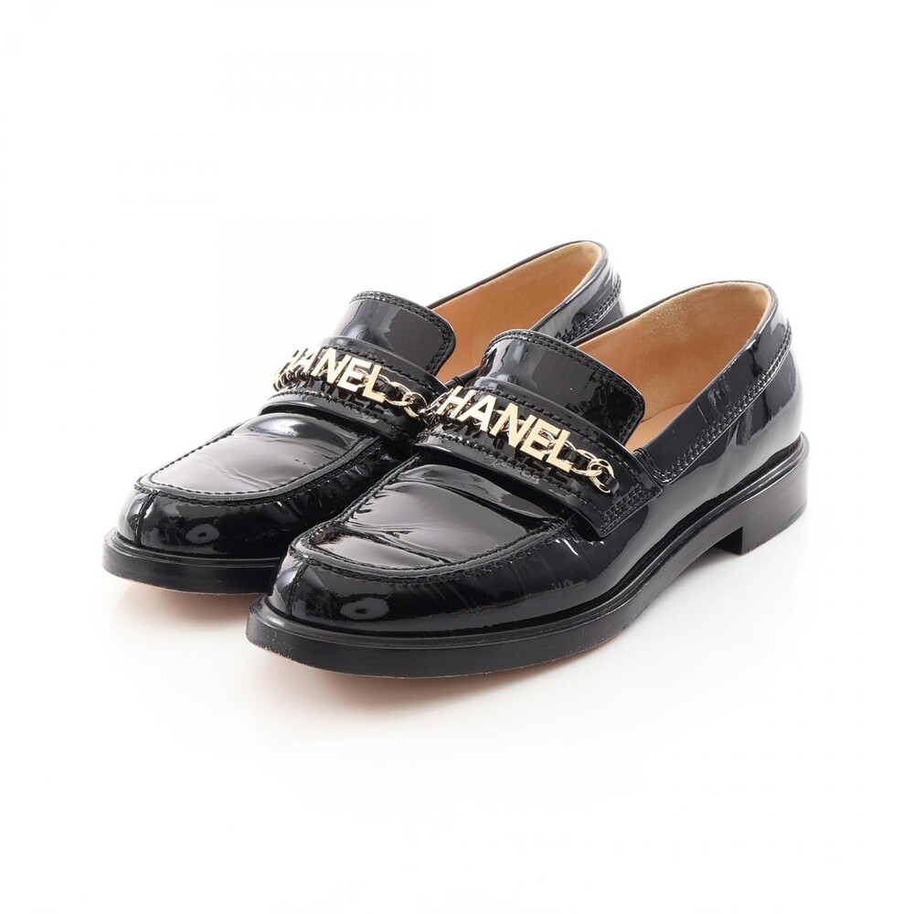 Chanel Logo Loafers Shoes #37 1/2 #301314C12B